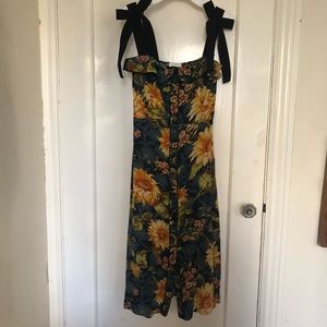 New Sandro long silk dress with floral print
